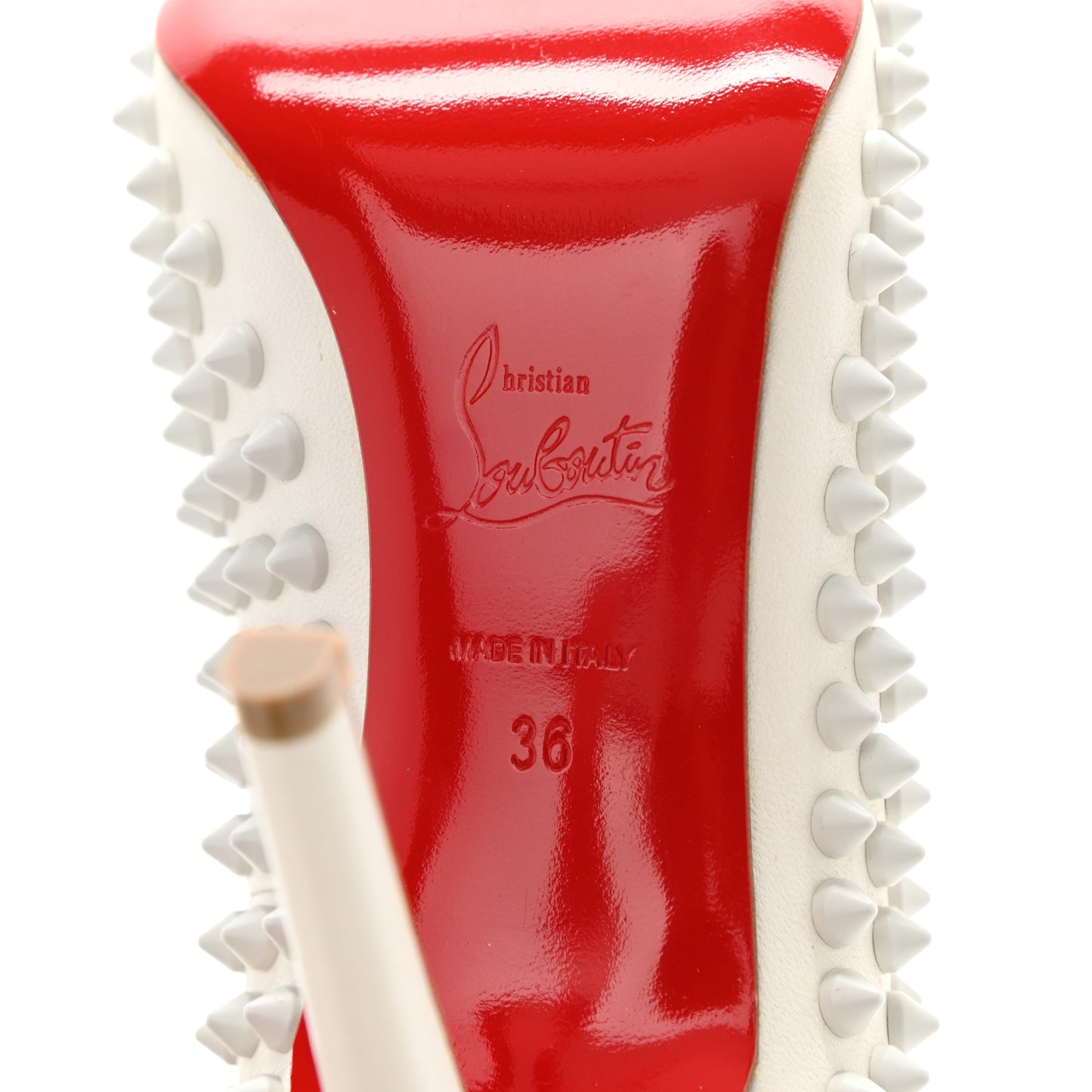 Nappa Pigalle Spikes 100 Pumps 36 White