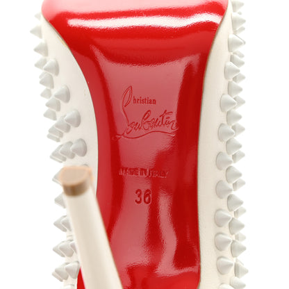 Christian Louboutin Nappa Pigalle Spikes 100 Pumps 36 White 6 of 10