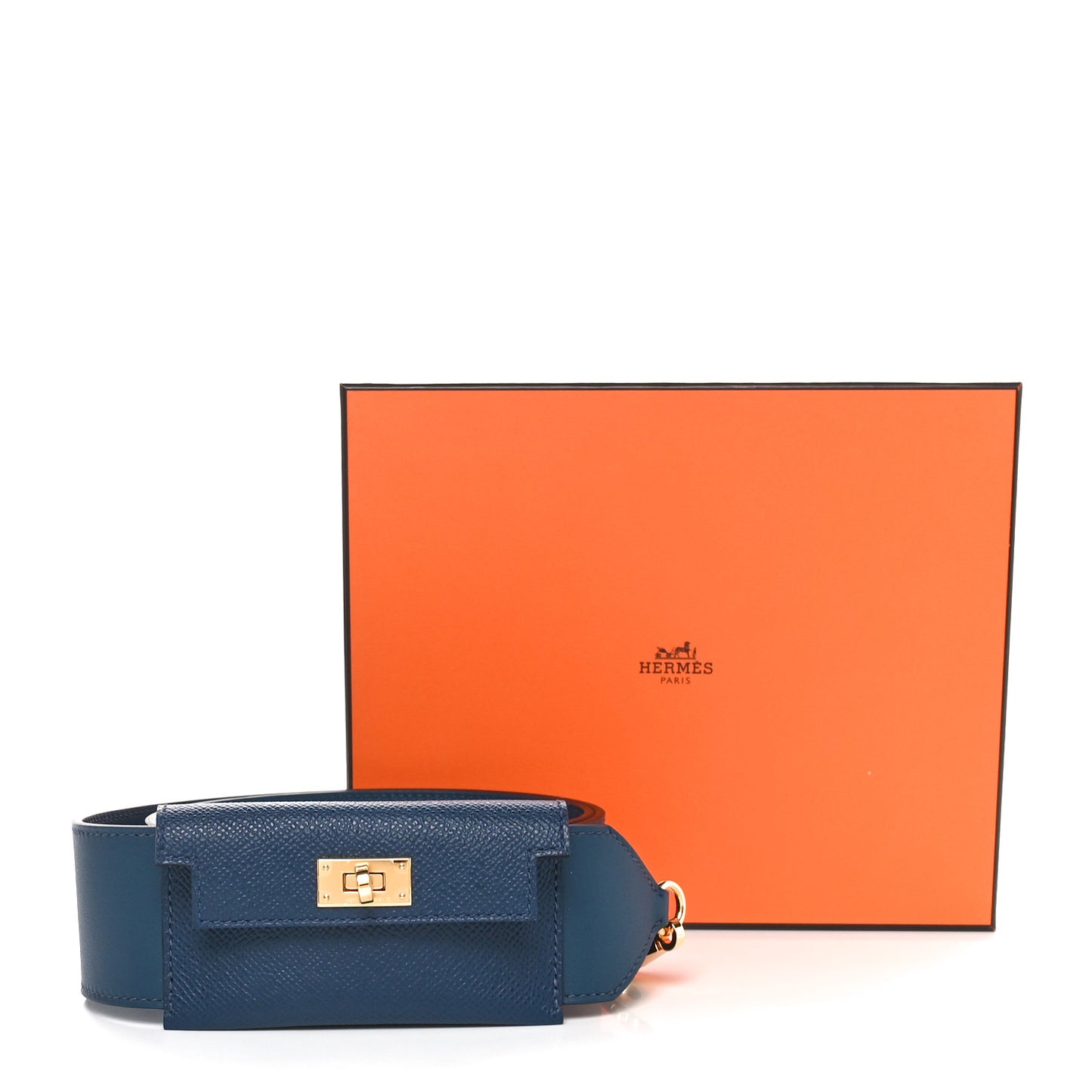 Swift Epsom Pocket Kelly Shoulder Strap Bleu de Prusse