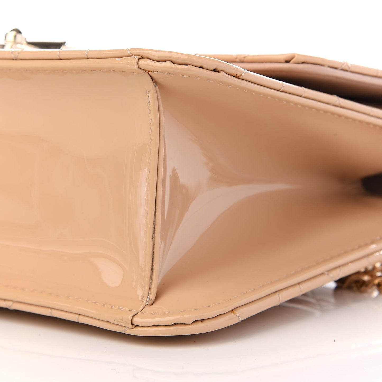 Patent Cannage Miss Dior Promenade Pouch Beige