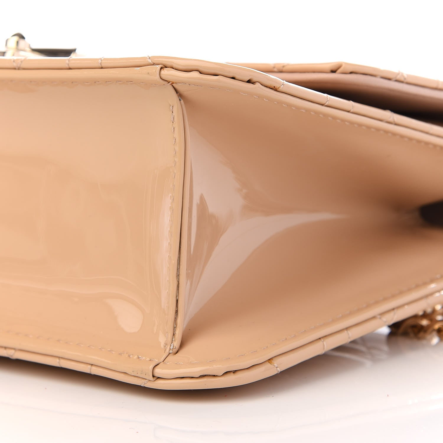Christian Dior Patent Cannage Miss Dior Promenade Pouch Beige 7 of 8