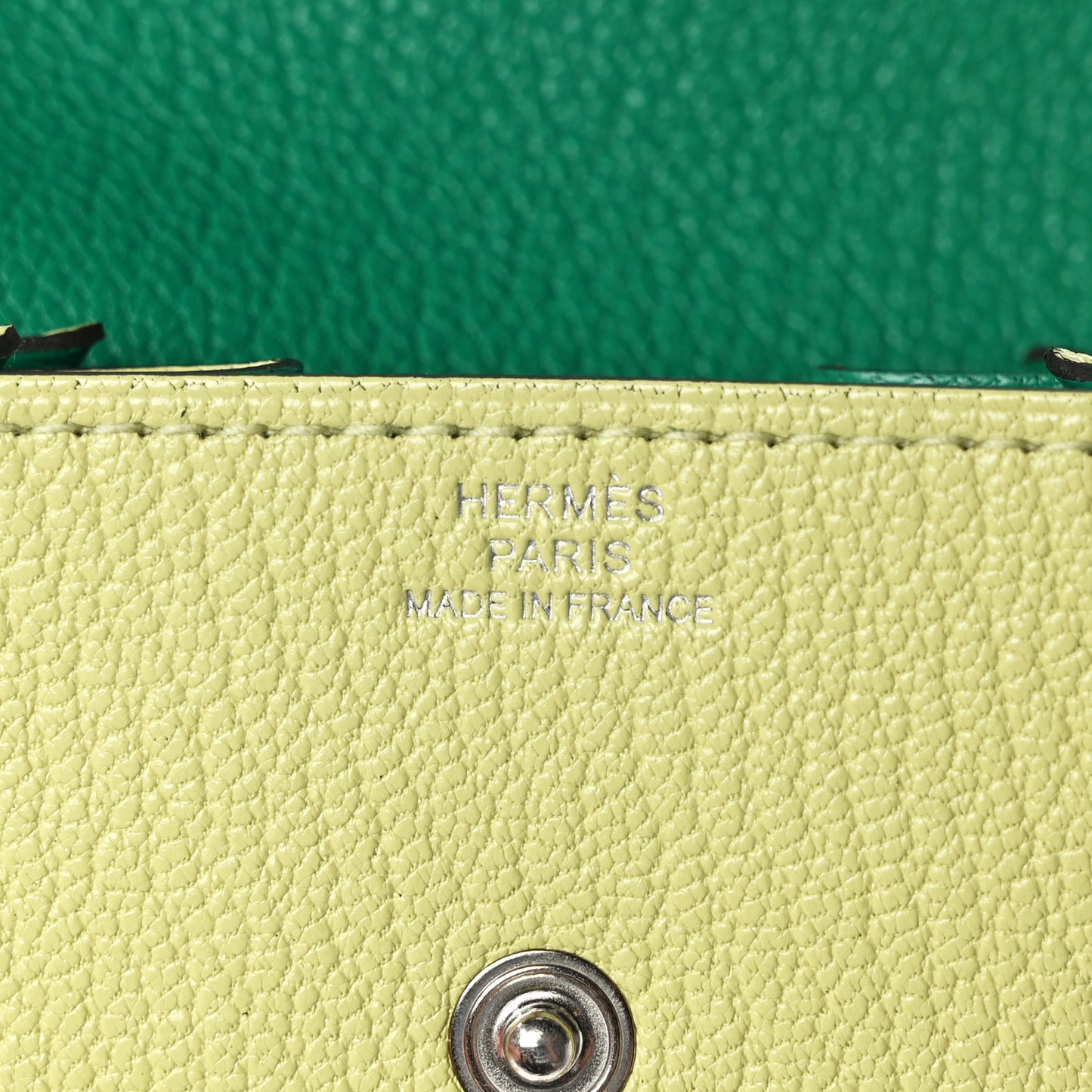 Chevre Mysore Verso Le 24 Coin Purse Jaune Bourgeon Vert Vertigo