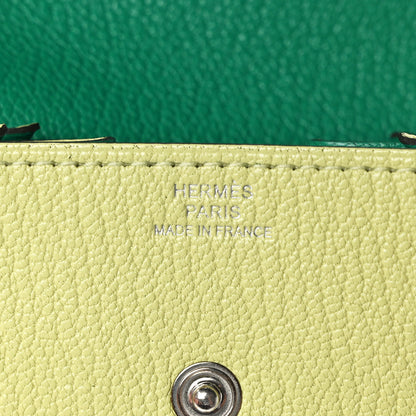 Hermes Chevre Mysore Verso Le 24 Coin Purse Jaune Bourgeon Vert Vertigo 6 of 7
