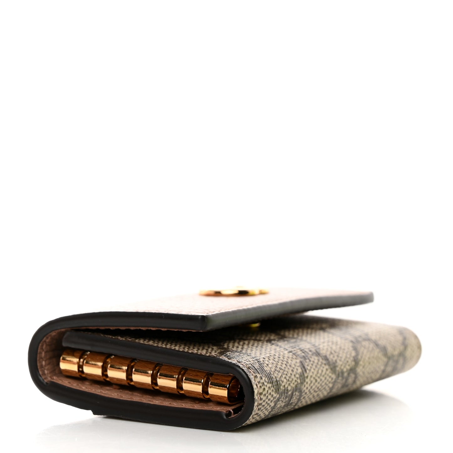 Dollar Calfskin GG Supreme Monogram GG Marmont 6 Key Holder Case Porcelain Rose Beige Ebony
