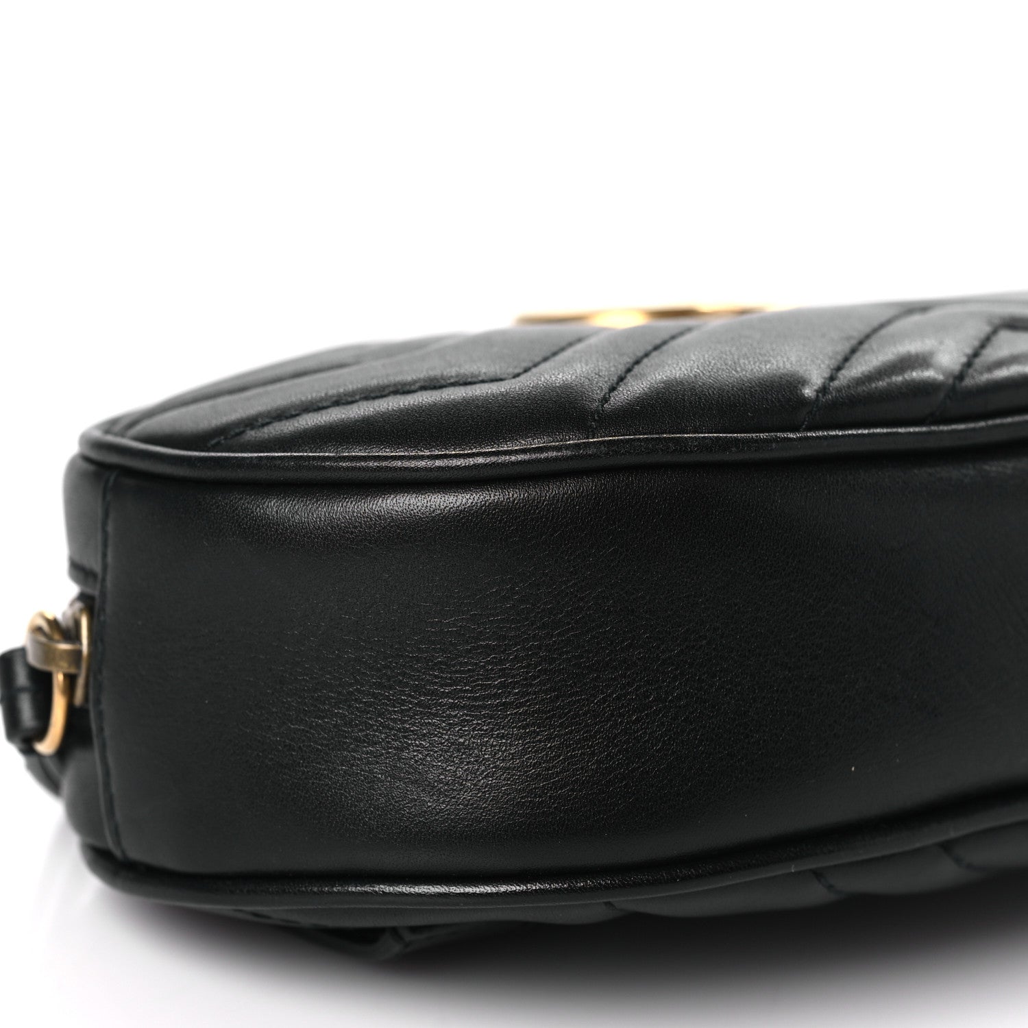 Gucci Calfskin Matelasse GG Marmont Belt Bag 75 30 Black 8 of 9