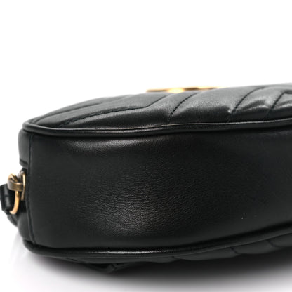 Gucci Calfskin Matelasse GG Marmont Belt Bag 75 30 Black 8 of 9