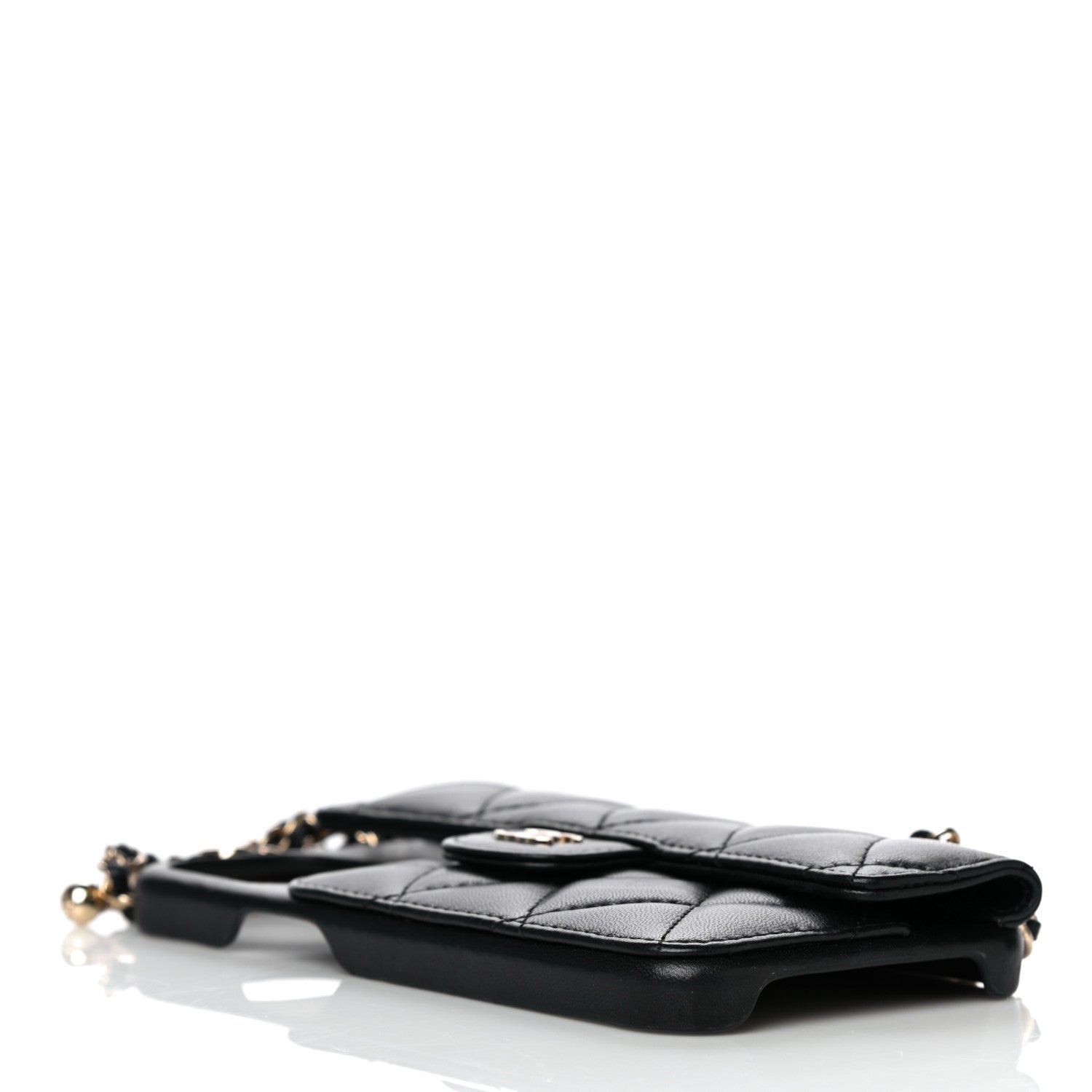Chanel Lambskin Quilted iPhone XII Max Case With Chain Black 3 of 11