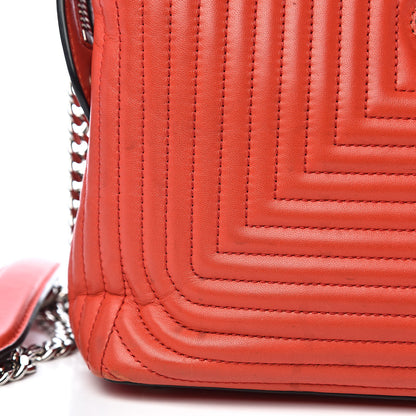 Fendi Shiny Nappa Trapuntata Small DotCom Click Top Handle Chain Satchel Papavero 23 of 28