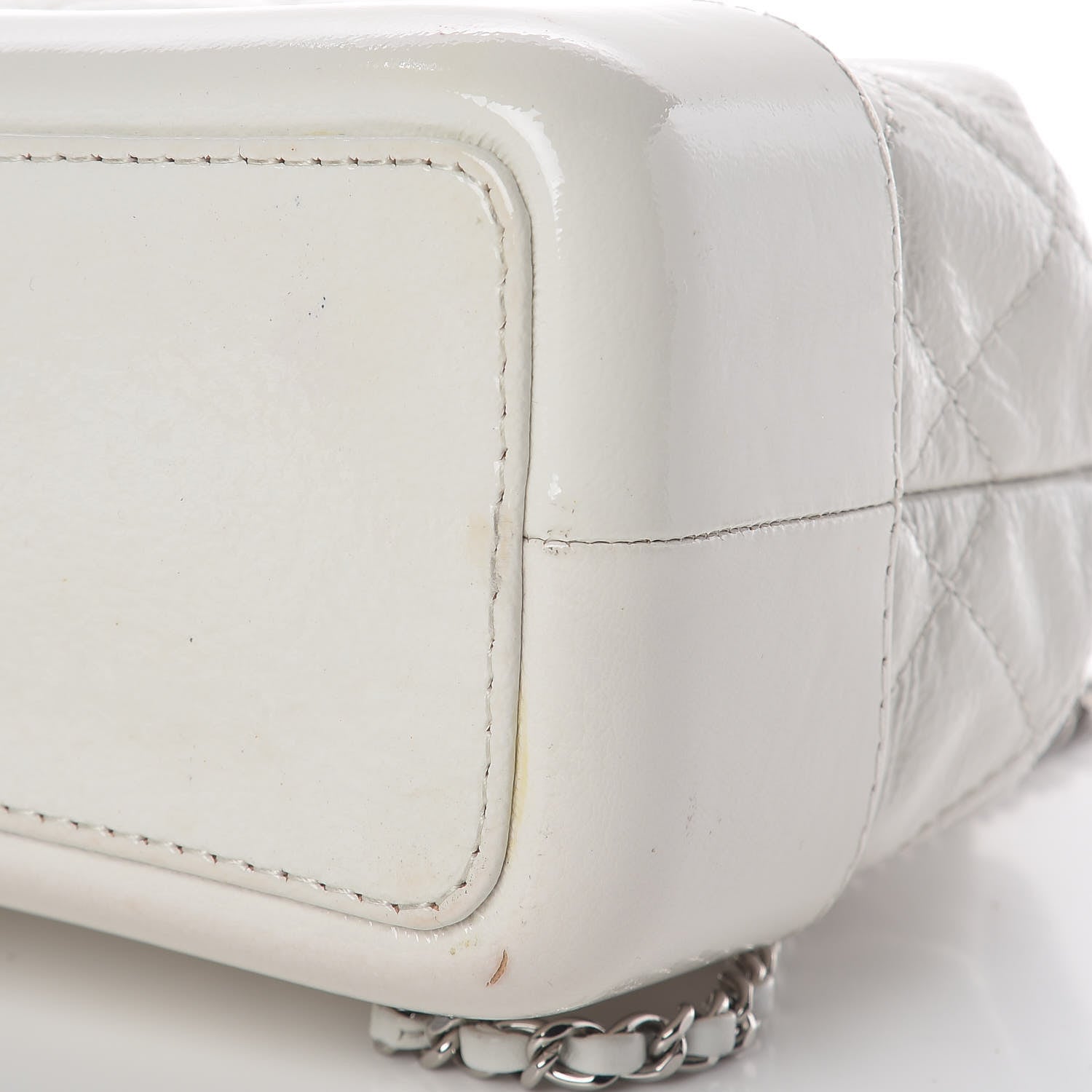 Chanel Patent Goatskin Quilted Small Gabrielle Backpack White 10 of 15