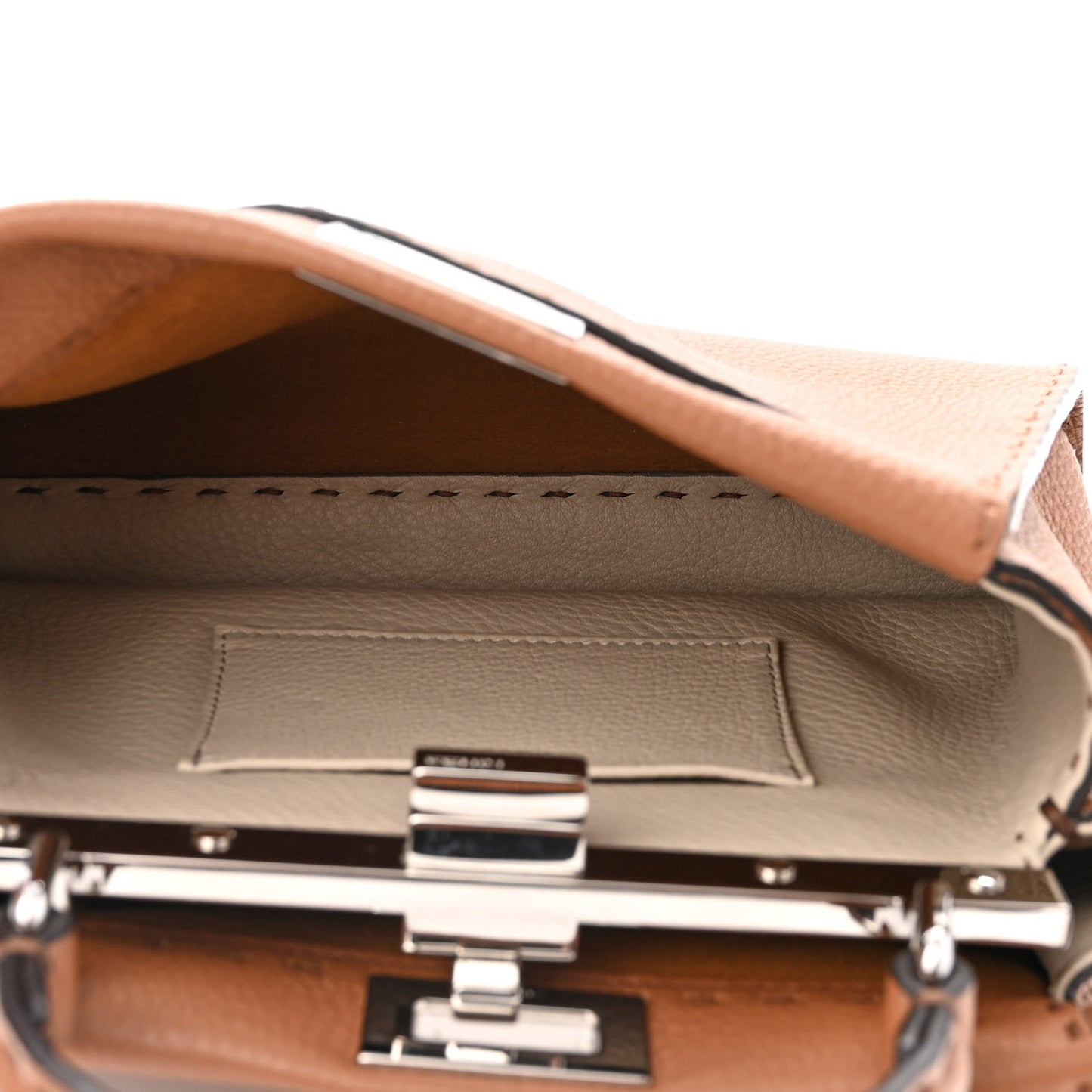Cuoio Romano Selleria Bi-Color Mini Peekaboo Iconic Satchel Mou Milk