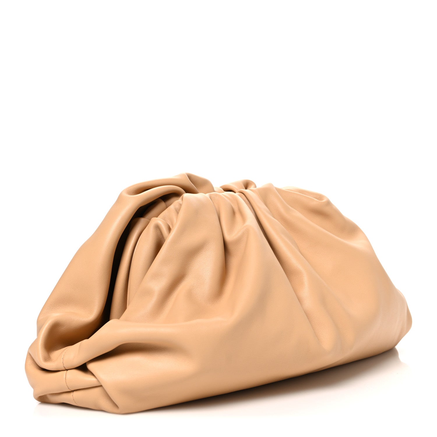 Bottega Veneta Smooth Butter Calf The Pouch Oversized Clutch Almond Almond 3 of 11