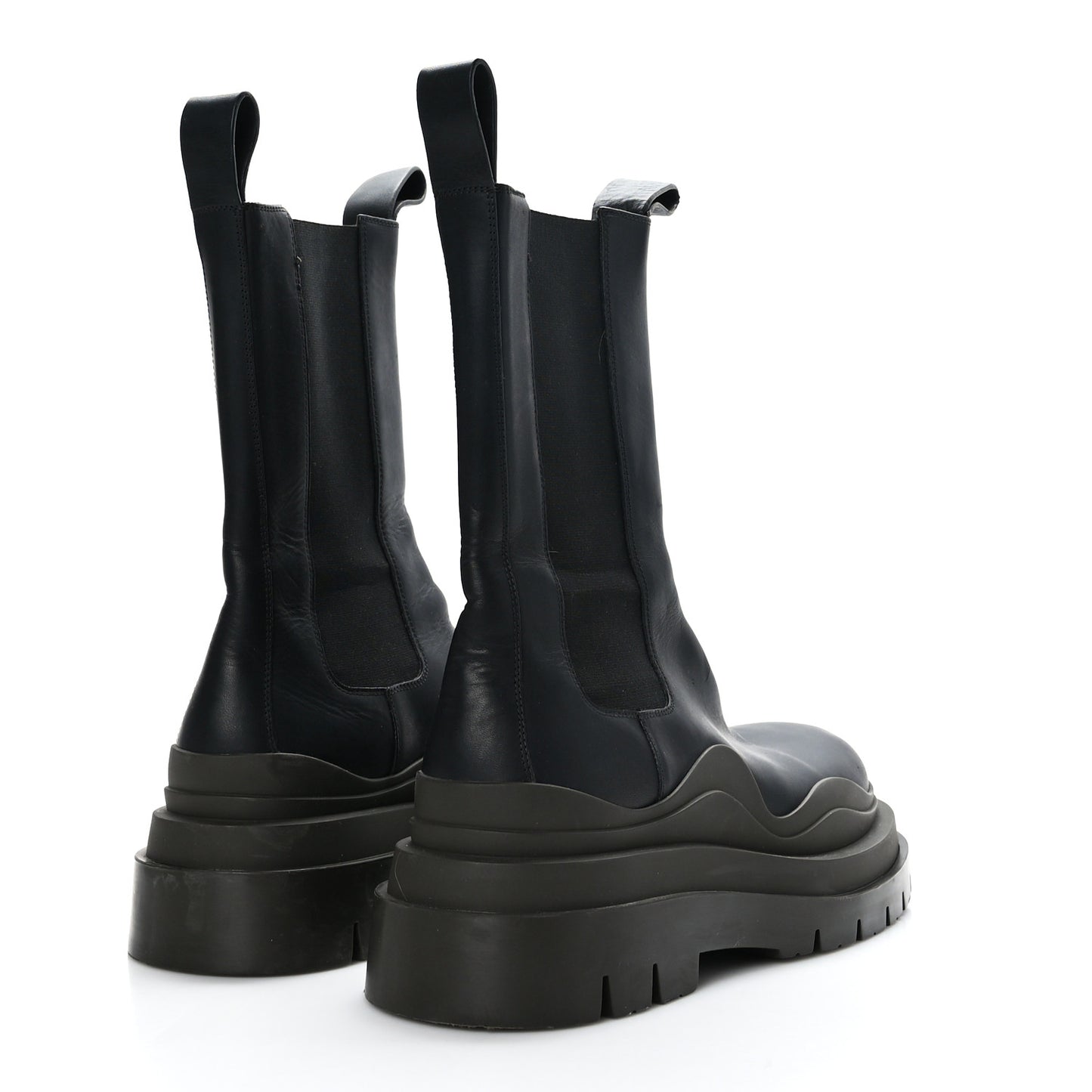 Calfskin The Tire Chelsea Boots 38 Black Camping