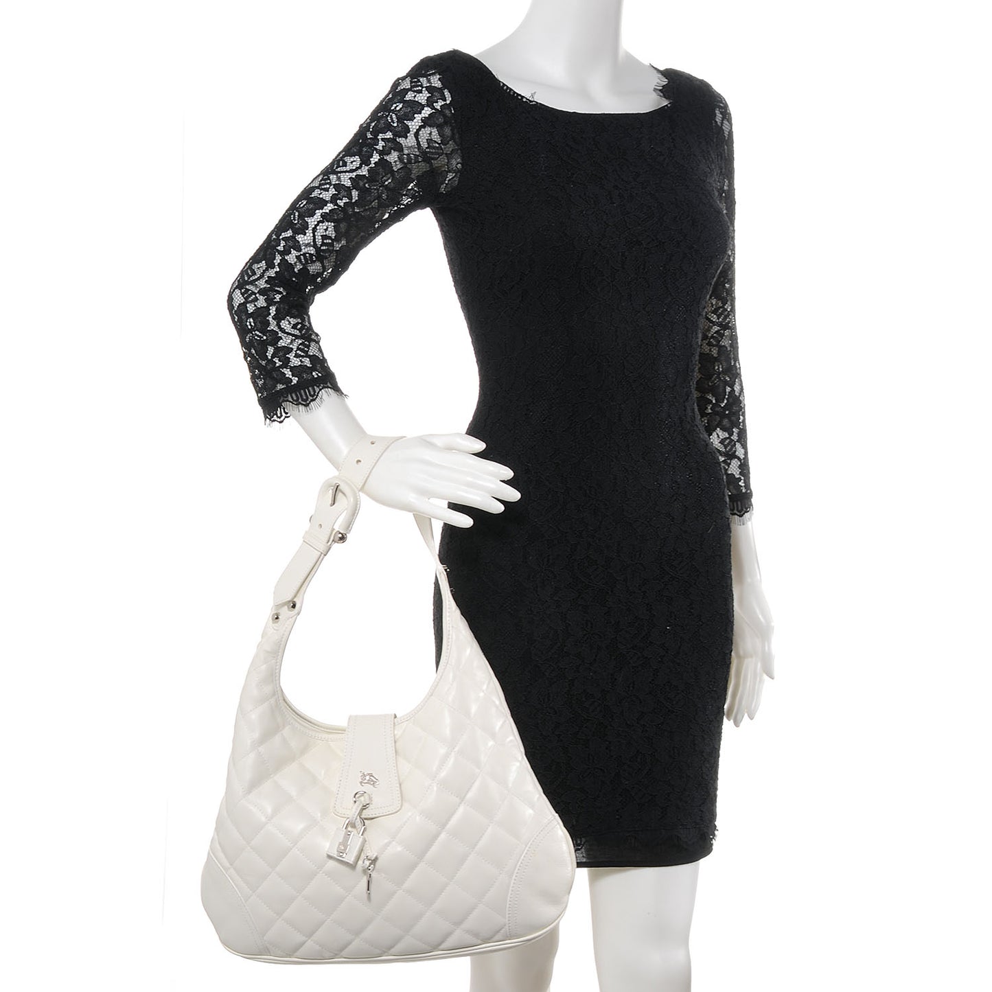 Leather Quilted Brook Hobo White