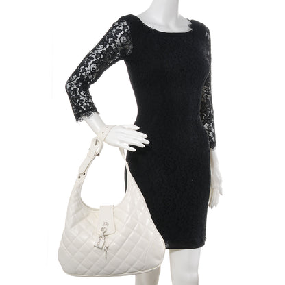 Burberry Leather Quilted Brook Hobo White 2 of 8
