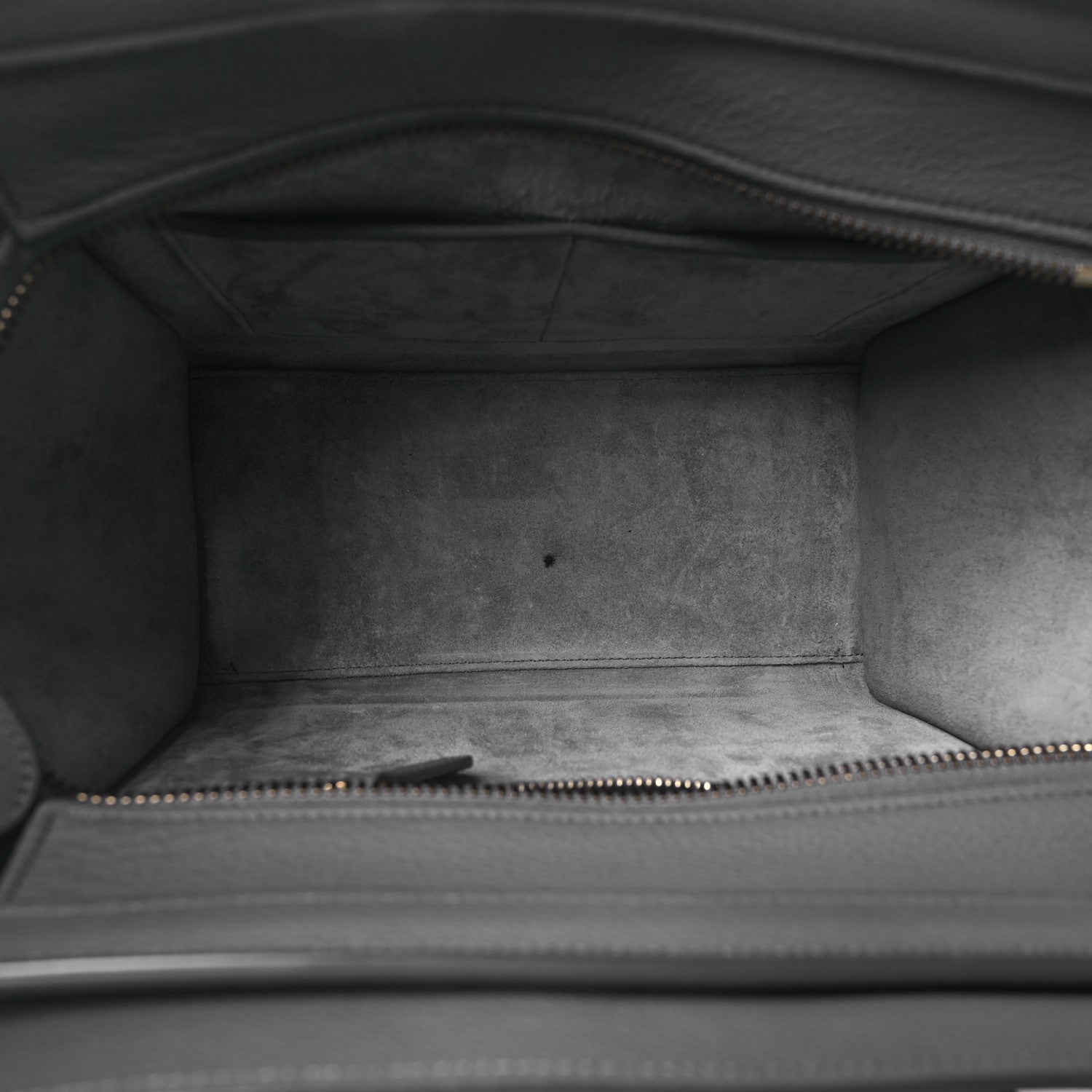 Celine Drummed Calfskin Micro Luggage Kohl 5 of 12