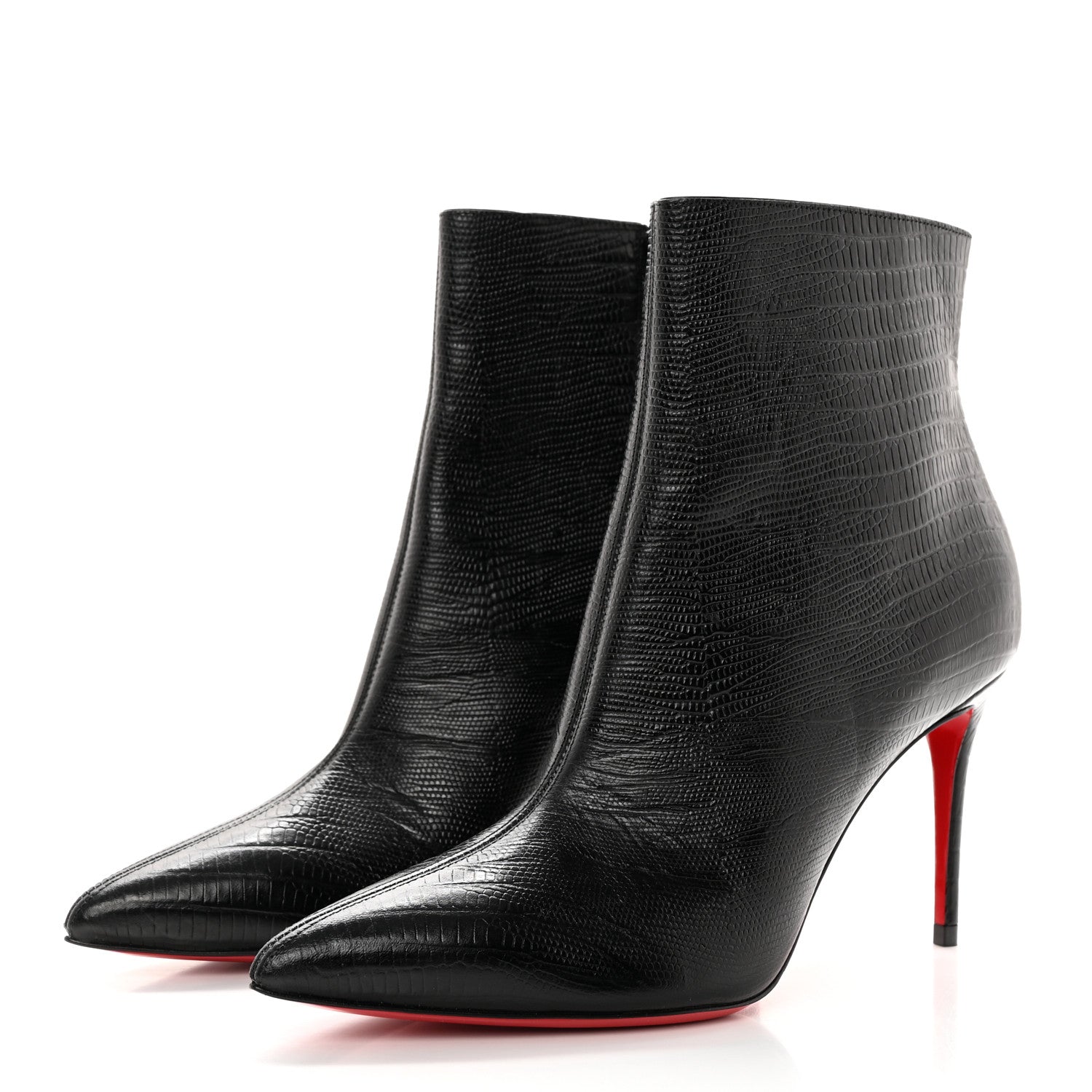 Christian Louboutin Calfskin Lizard Embossed So Kate Booty 85 Ankle Boots 37.5 Black 3 of 12