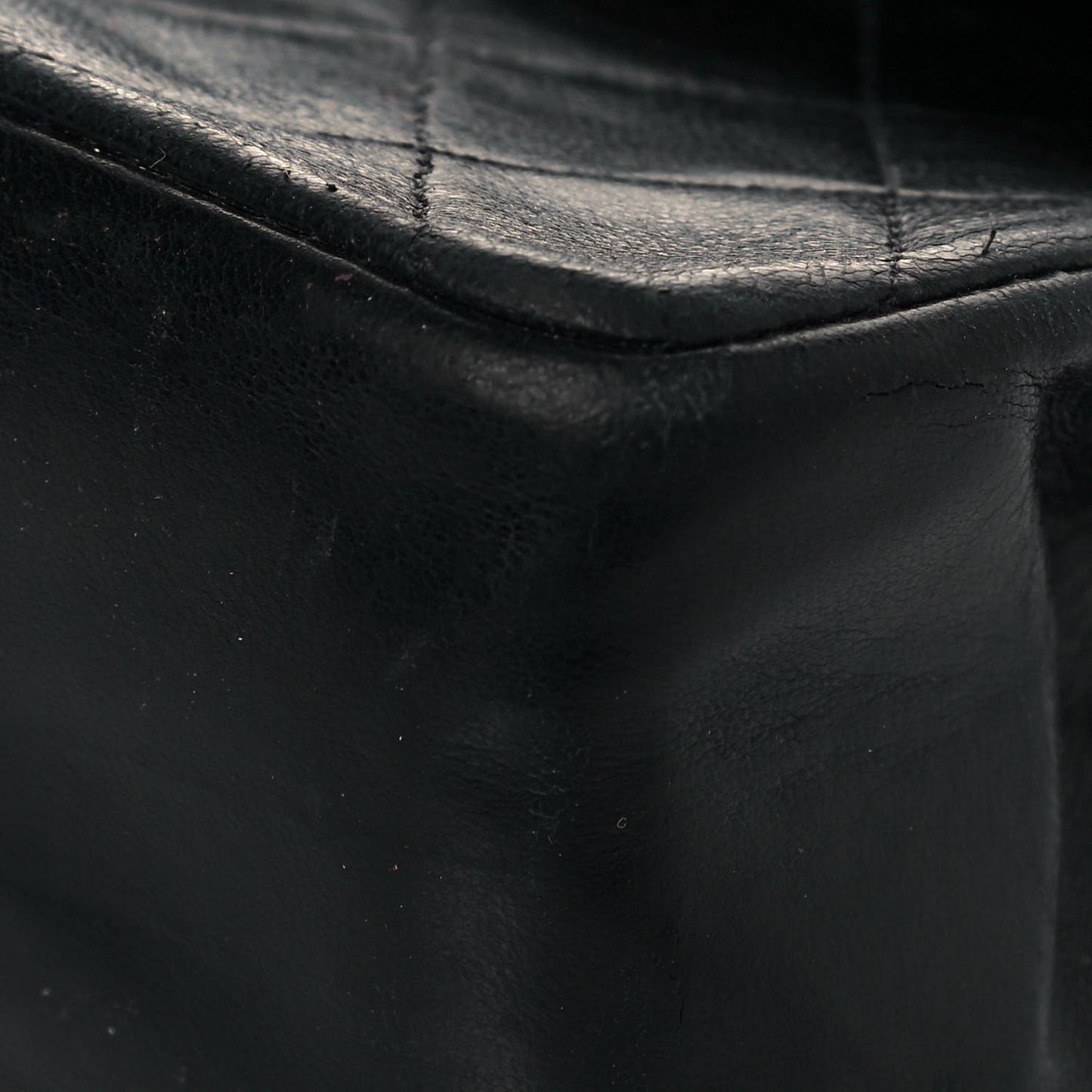 Lambskin Quilted Medium Double Flap Black