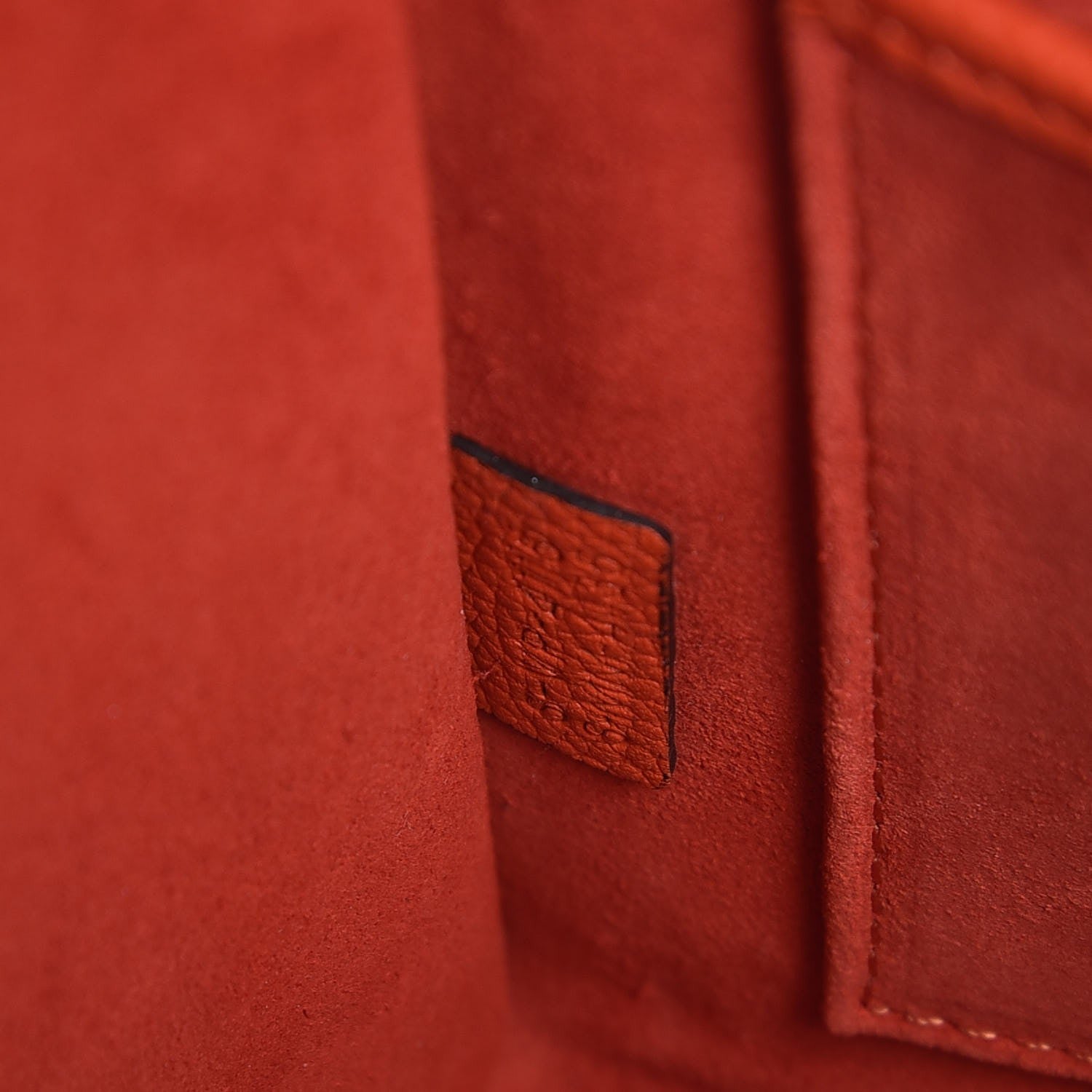 Celine Drummed Calfskin Nano Luggage Vermillion 8 of 8