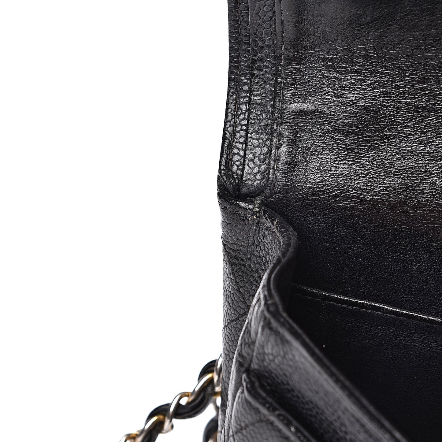 Caviar Quilted Small Double Flap Black
