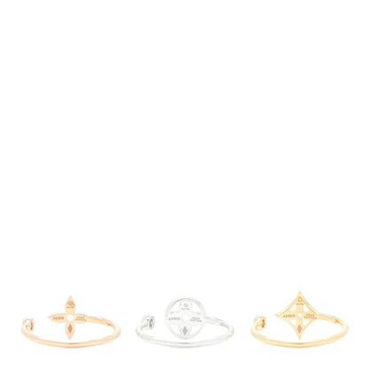 Louis Vuitton 18K Yellow Pink White Gold Diamond Idylle Blossom Ring 3 Set 52 6 7 of 10