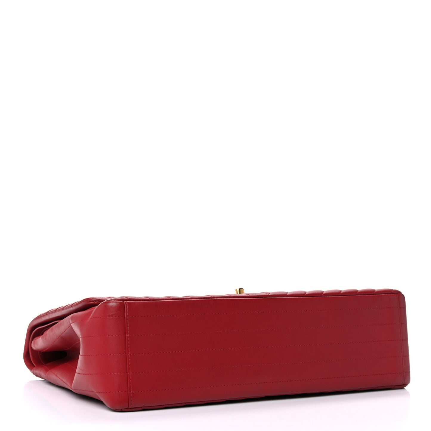 Lambskin Chevron Quilted Maxi Double Flap Red