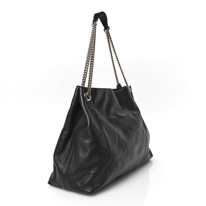 Gucci Pebbled Calfskin Large Soho Chain Shoulder Bag Black 3 of 12