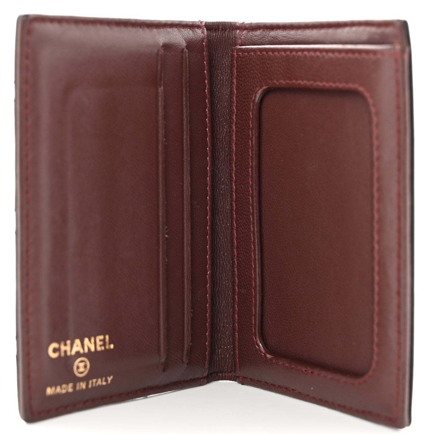 Lambskin Quilted Card Holder Wallet Black