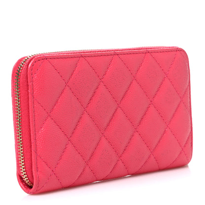 Chanel Caviar Quilted Small French New Wave Zip Around Wallet Pink 3 of 8