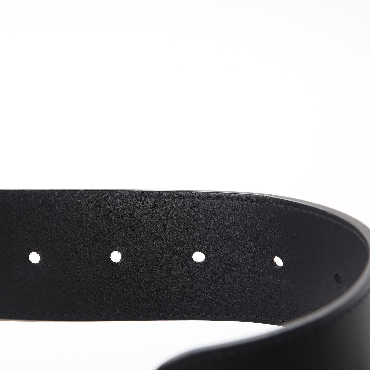 Moon Calfskin Pearl Double G 40mm Belt 90 36 Black Cream