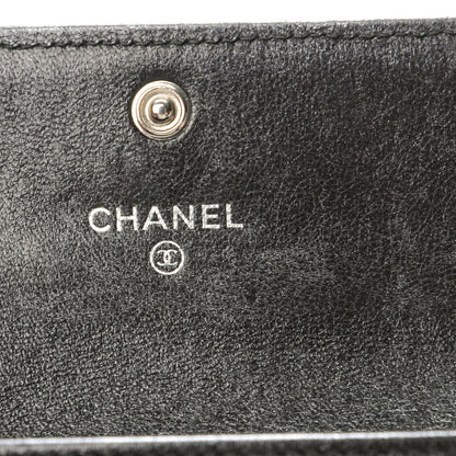 Chanel Metallic Calfskin Perforated Quilted Card Holder Grey 6 of 9