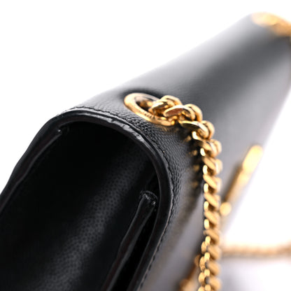 Saint Laurent Grain De Poudre Small Monogram Kate Satchel Black 12 of 12