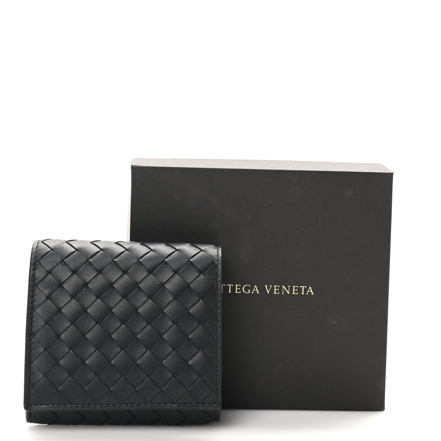 Nappa Intrecciato Bi-Fold Wallet Black