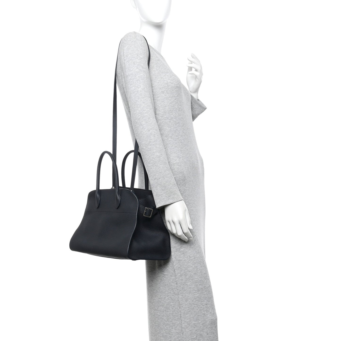 Matte Grained Calfskin Soft Margaux 12 Dark Navy