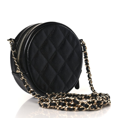 Chanel Caviar Quilted Round Clutch With Chain Black 3 of 10