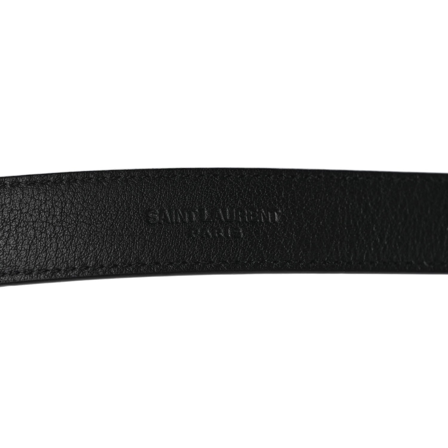 Saint Laurent Smooth Calfskin Monogram Square Buckle Belt 90 36 Black 3 of 4