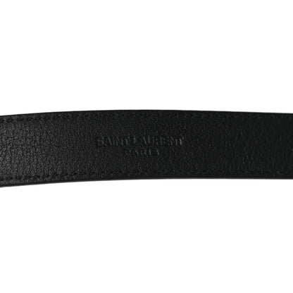 Saint Laurent Smooth Calfskin Monogram Square Buckle Belt 90 36 Black 3 of 4