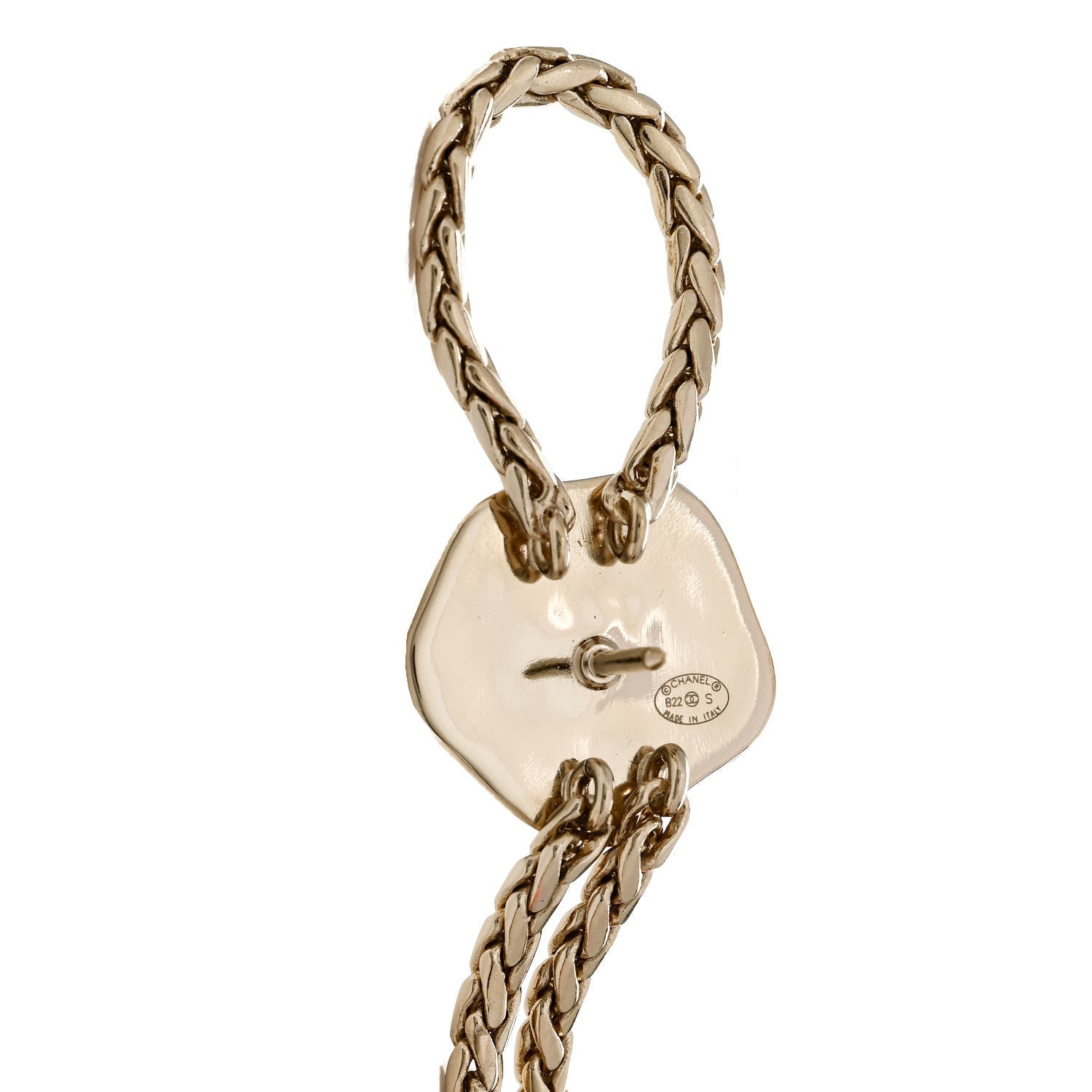 Chanel Crystal CC No 5 Brooch Pearly White Gold 3 of 5