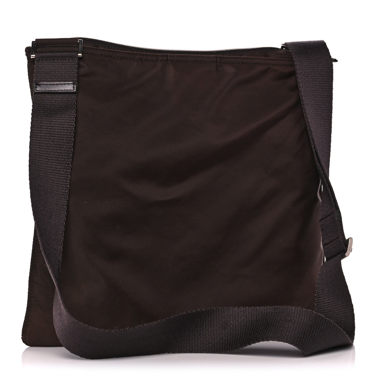 Prada Nylon Flat Messenger Bag Brown 3 of 15