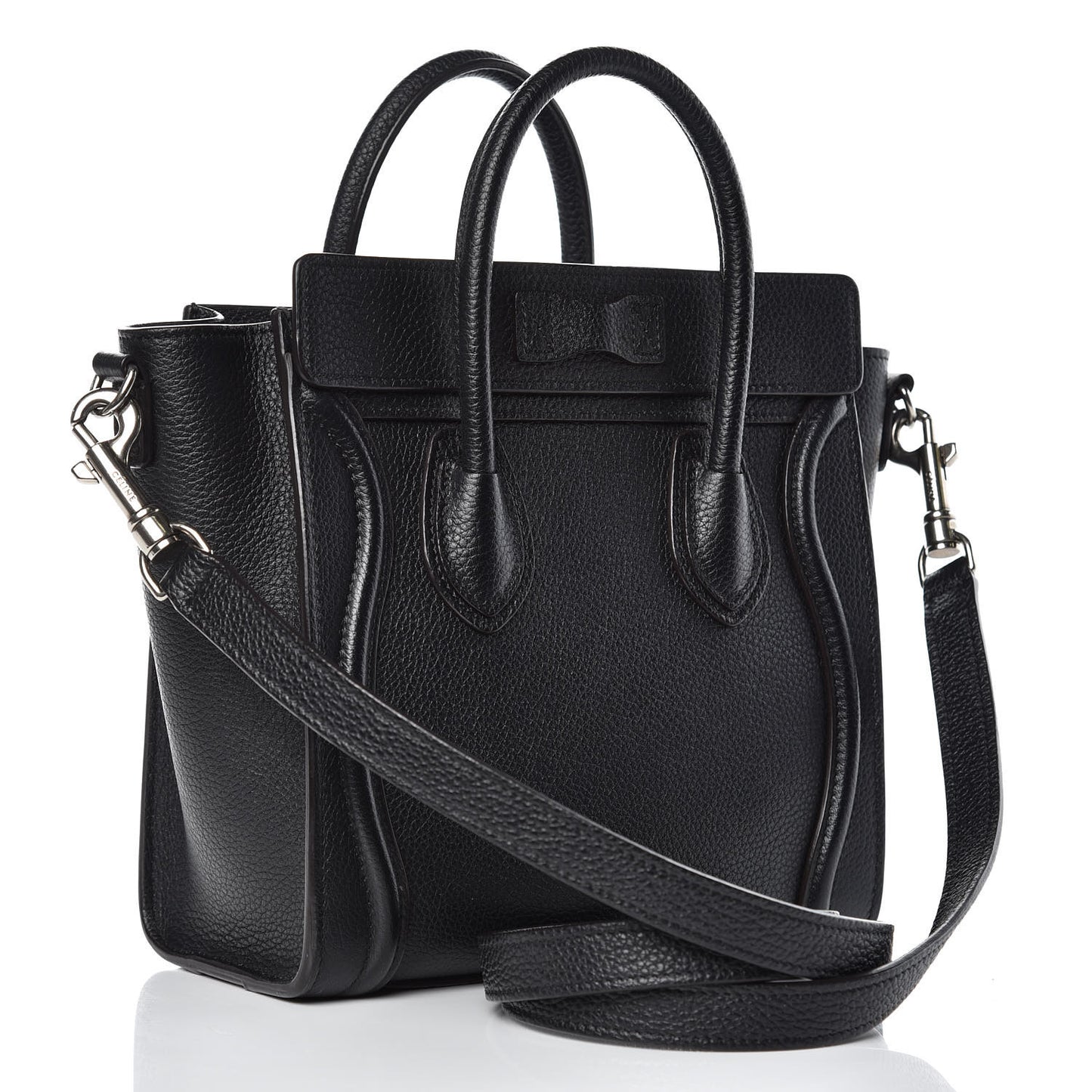 Drummed Calfskin Nano Luggage Black