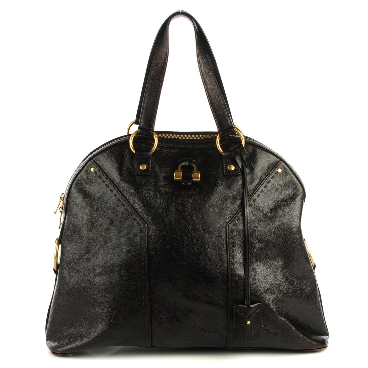 Saint Laurent Calfskin Oversized Muse Brown 2 of 10