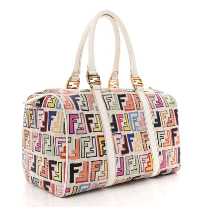 Fendi Zucca Spalmati Vitello FF Multicolor Forever Boston Multicolor White 3 of 15