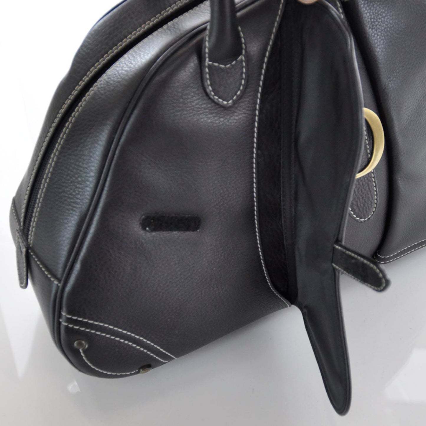 Leather Saddle Bowler Black