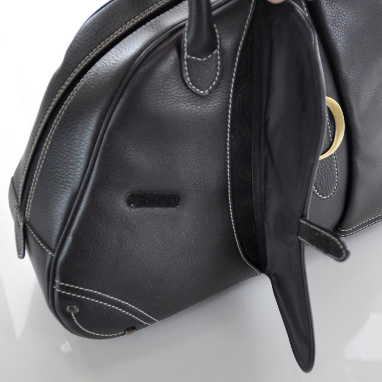 Christian Dior Leather Saddle Bowler Black 7 of 10