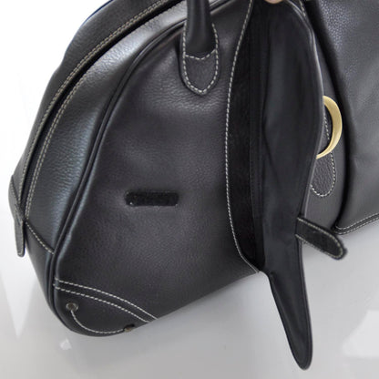 Christian Dior Leather Saddle Bowler Black 7 of 10