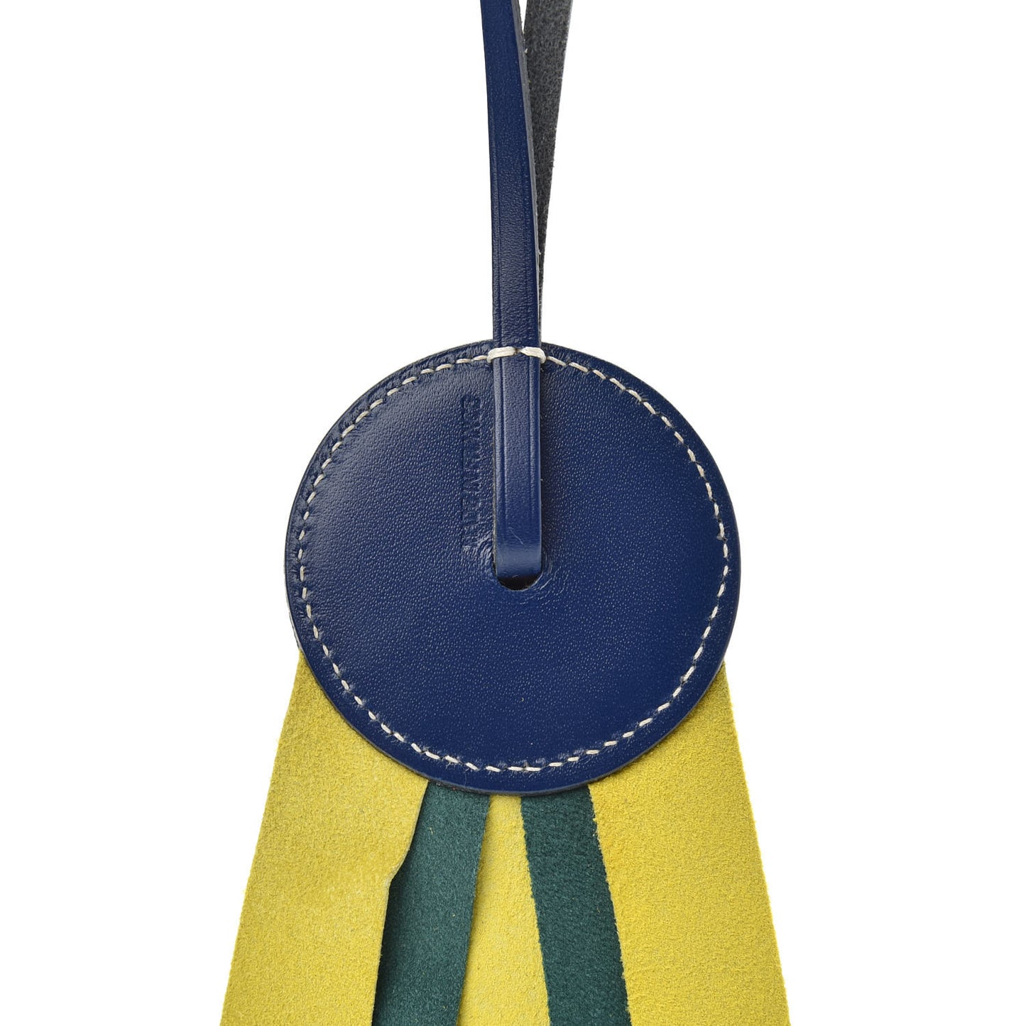Vache Hunter Milo Lambskin Paddock Flot Bag Charm Bleu Saphir Lime Malachite
