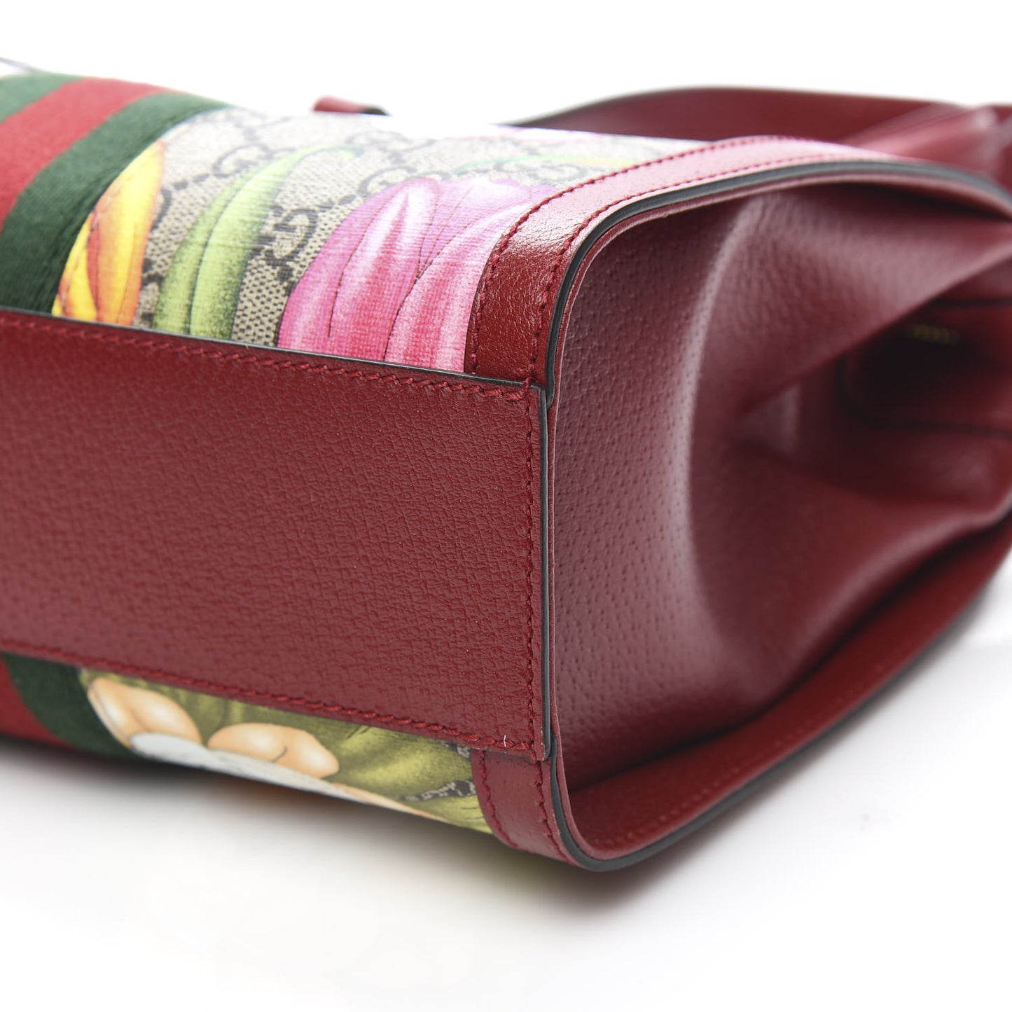 GG Supreme Monogram Flora Web Small Ophidia Tote Bag Red