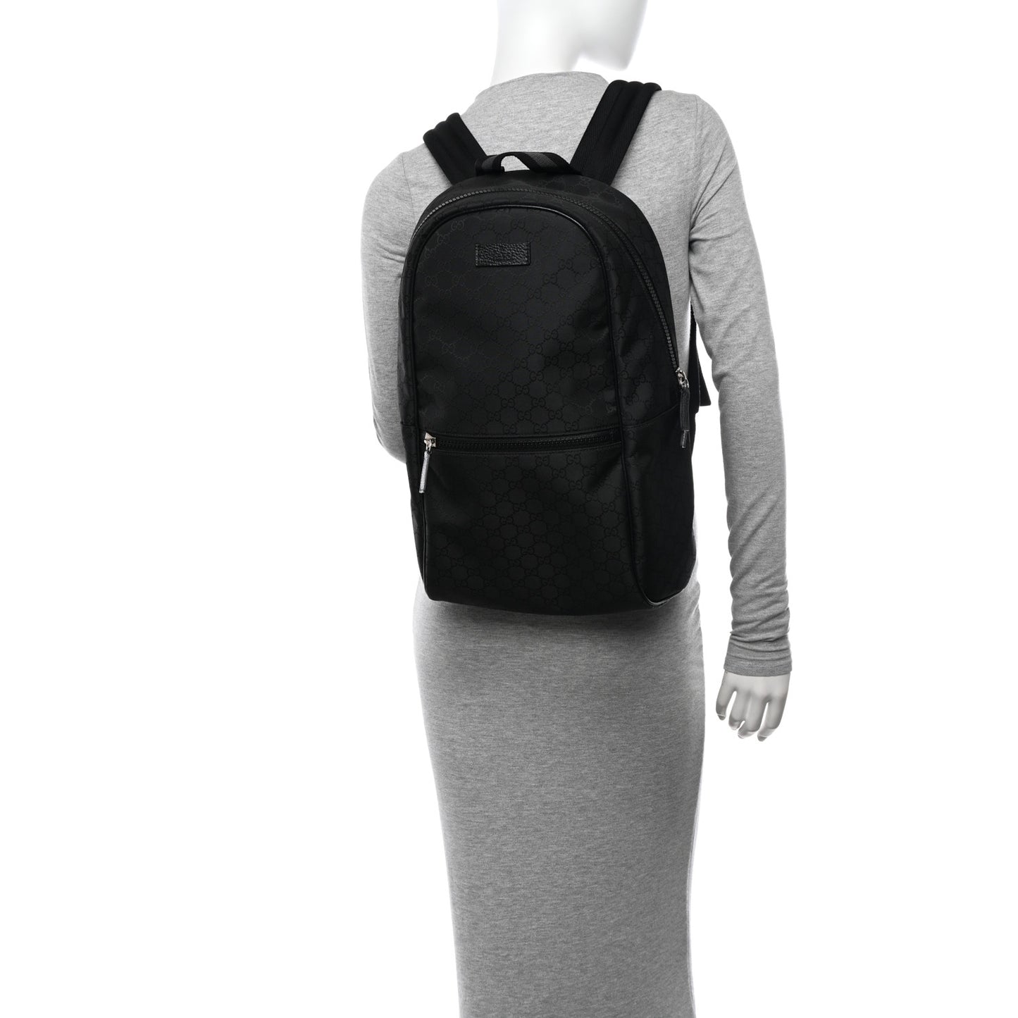 Nylon Monogram Slim Backpack Black