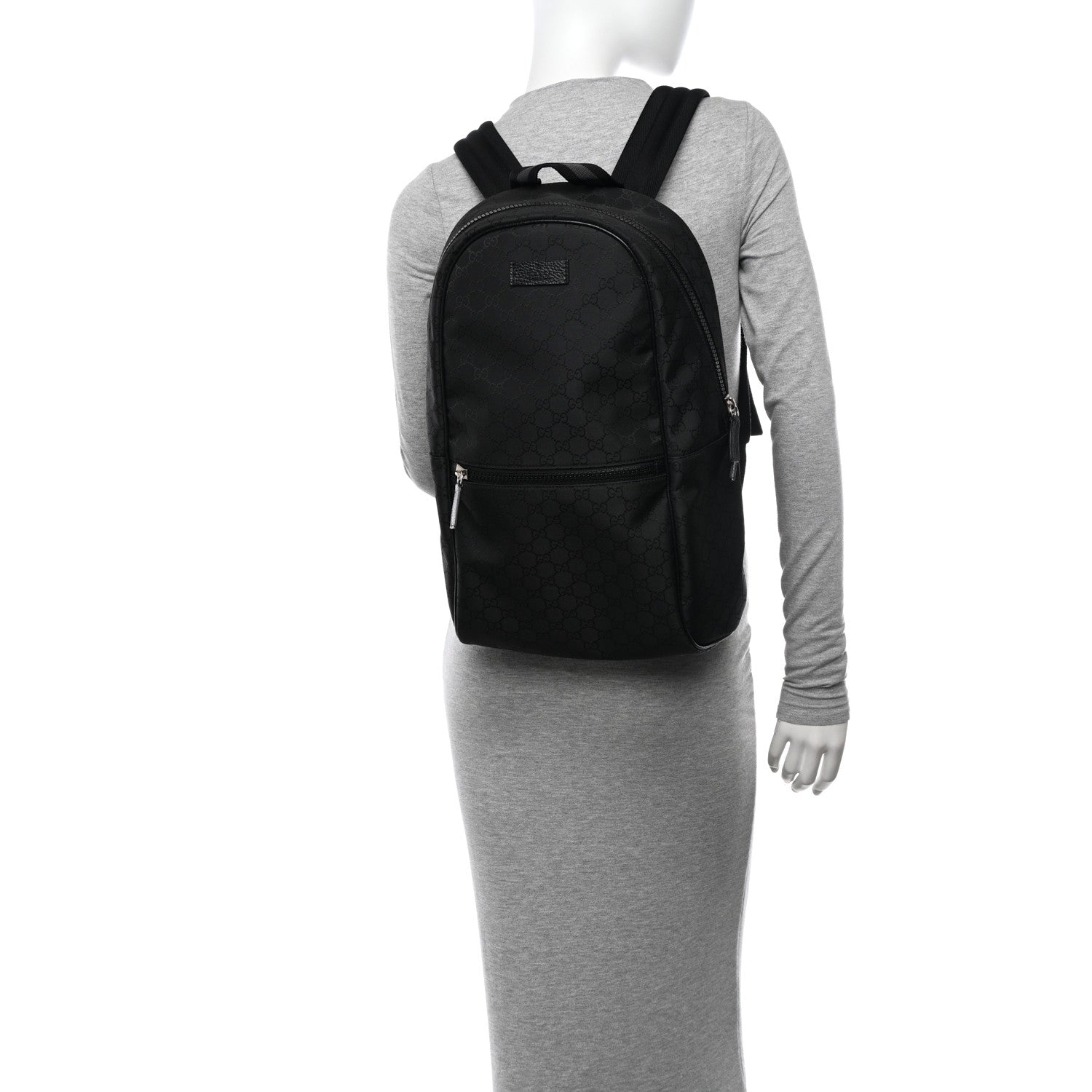 Gucci Nylon Monogram Slim Backpack Black 2 of 12