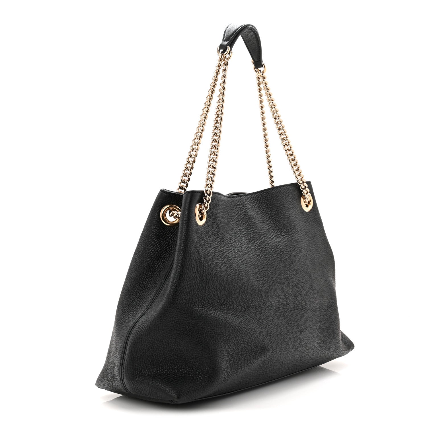 Gucci Pebbled Calfskin Medium Soho Chain Shoulder Bag Black 3 of 11