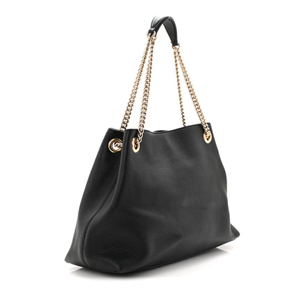 Gucci Pebbled Calfskin Medium Soho Chain Shoulder Bag Black 3 of 11